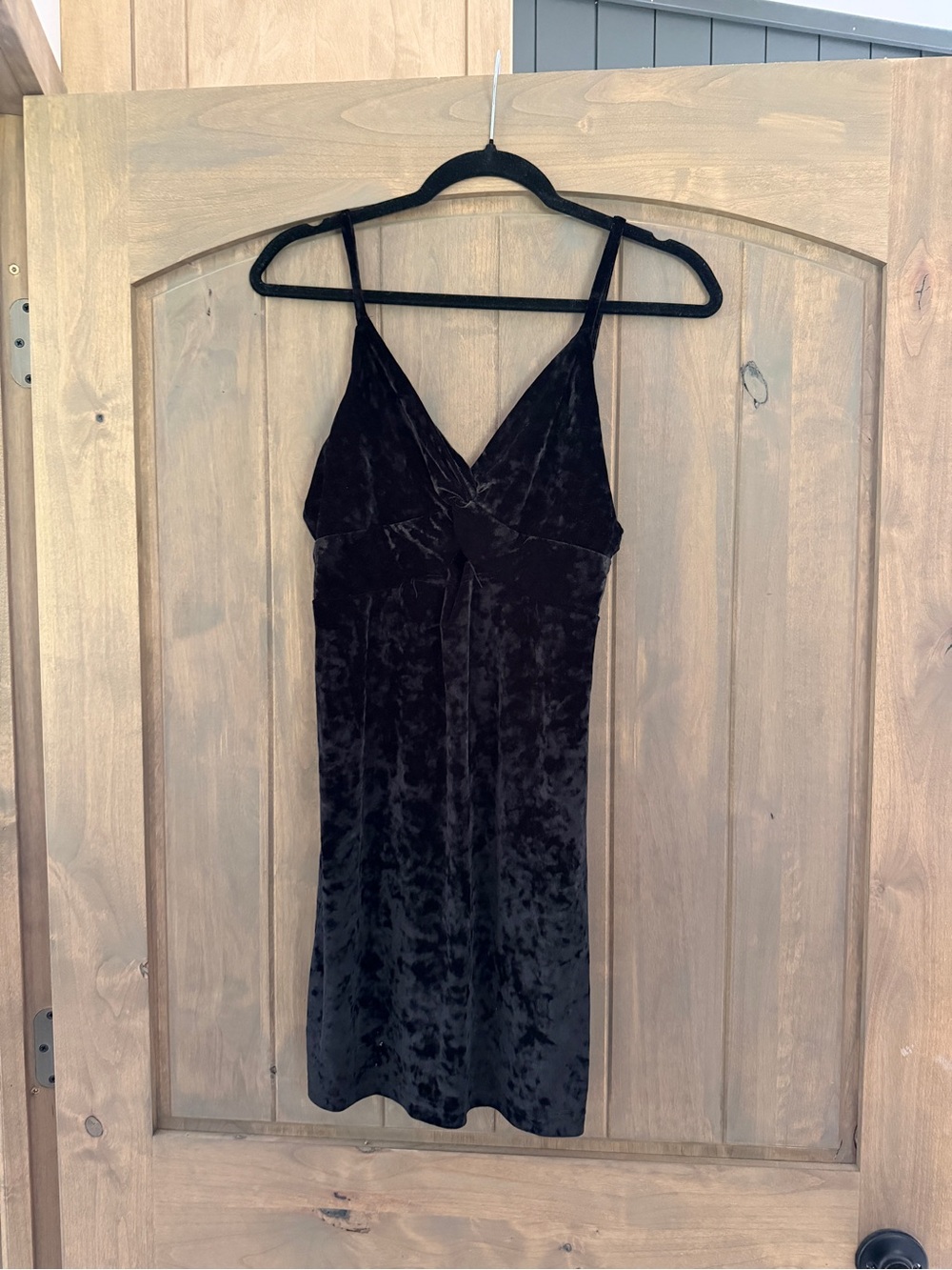 Free People Black Velvet Mini Slip Dress